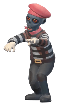 A cartoon zombie from the horde, full figure