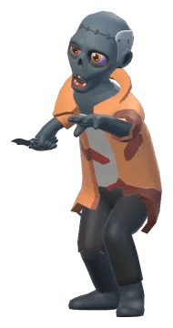 A cartoon zombie from the horde, full figure