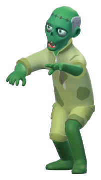 A cartoon zombie from the horde, full figure